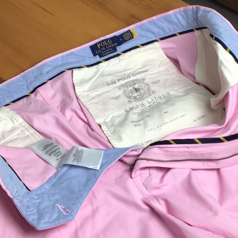 Ralph Lauren Pink Men’s Flat Front Shorts with Blue Pony size 46:classic fit - Picture 4 of 16